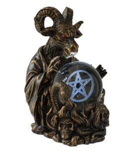 Baphomet Mit Pentagramm LED Ball 16cm -Halloween Kostüme Rabatte baphomet mot pentagramm led kugel baphomet with pentagram led magic ball gothic deko 51352 03