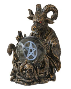 Baphomet Mit Pentagramm LED Ball 16cm -Halloween Kostüme Rabatte baphomet mot pentagramm led kugel baphomet with pentagram led magic ball gothic deko 51352 04