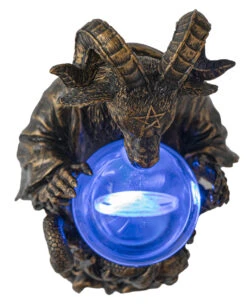 Baphomet Mit Pentagramm LED Ball 16cm -Halloween Kostüme Rabatte baphomet mot pentagramm led kugel baphomet with pentagram led magic ball gothic deko 51352 05