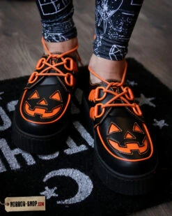 Schwarze Jack O'lantern Trick Or Treat Schuhe -Halloween Kostüme Rabatte black orange