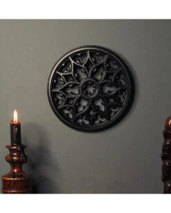 Schwarzes Viktorianisches Gothic Fenster 19cm Ø -Halloween Kostüme Rabatte black viktor gothic window schwarzes viktorianisches wandrelief gothic wohnaccessoire gothic deko 54853 03