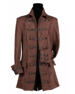 Braune Steampunk Jacke Im Wildleder Look