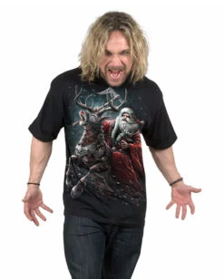 Schwarzes Sleigher T-Shirt 7 Schwarzes Sleigher T-Shirt -Halloween Kostüme Rabatte deadly night sleigher t shirt sleigher santa claus t shirt gothic t shirt crypt mas t shirt 54547 03
