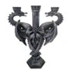 Drachen Altar Kerzenhalter 3-armig -Halloween Kostüme Rabatte drachen altar kerzenstaender 3 flammig dragons altar gothic candelabra gothic deko gothic kerzenstaender 39283