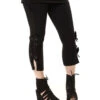 Schwarze 3/4 Leggings Eve -Halloween Kostüme Rabatte eve leggings gothic leggings mit schleifen 660671
