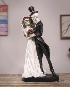 Gothic Skelett Brautpaar 32cm -Halloween Kostüme Rabatte gothic skelett hochzeitspaar gothic skeleton wedding couple figurine gothic deko 54749 05