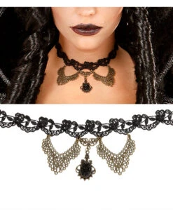 Gothic Halsband Mit Schmuckstein