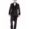 Brokat Herren Gehrock Schwarz -Halloween Kostüme Rabatte gothic herren gehrock schwarz gothic brokat mantel gothic fashion 660703 01