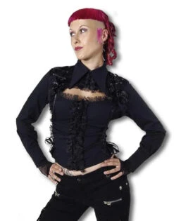 Schwarze Rüschenjacke