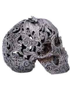 Gravierter Drakos Totenschädel Mit Drachenmotiv 19,5cm -Halloween Kostüme Rabatte gravierter drakos totenkopf mit drachenmotiv engraved drakos dragon skull gothic deko 54581 04