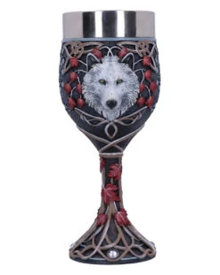 Weißer Herbstwolf Kelch 19,5cm -Halloween Kostüme Rabatte guardian of the fall herbstwolf kelch guardian of the fall goblet gothic deko 50986 03