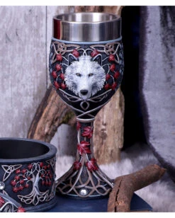 Weißer Herbstwolf Kelch 19,5cm -Halloween Kostüme Rabatte guardian of the fall herbstwolf kelch guardian of the fall goblet gothic deko 50986 07