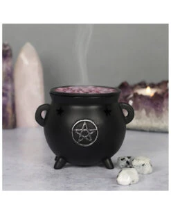 Hexenkessel Als Räucherkegel Halter -Halloween Kostüme Rabatte hexenkessel mit pentagram raeucherkegel halter witch cauldron with pentagram incense holder 50654 04