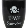 "I Will Survive" Gothic Pflanzentopf 14cm -Halloween Kostüme Rabatte i will survive gothic blumentopf i will survive gothic plant pot gothic deco 53098 01
