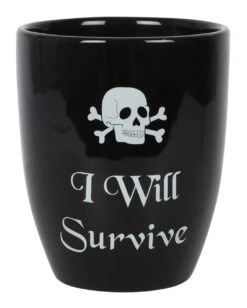 "I Will Survive" Gothic Pflanzentopf 14cm -Halloween Kostüme Rabatte i will survive gothic blumentopf i will survive gothic plant pot gothic deco 53098 04