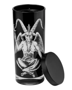 Schwarze Kerze Im Baphomet Glas KILLSTAR