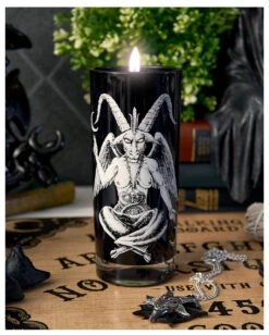 Schwarze Kerze Im Baphomet Glas KILLSTAR -Halloween Kostüme Rabatte killstar baphomet kerze im glas killstar baphomet glass candle gothic deko 50454 04