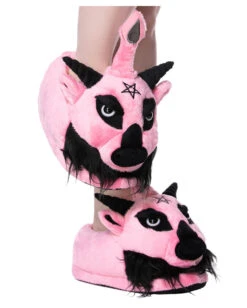 Dark Lord Plüsch Hausschuhe Rosa KILLSTAR