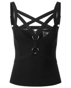 Harness Ur Power Top KILLSTAR -Halloween Kostüme Rabatte killstar harness ur power top gothic fashion und accessoires gothic online shop killstar mode 52132