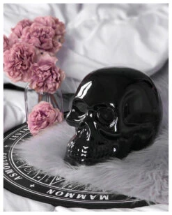 Keramik Skull Schwarz KILLSTAR -Halloween Kostüme Rabatte killstar keramik skull schwarz killstar skull decor halloween und gothic wohnaccessoires 50774