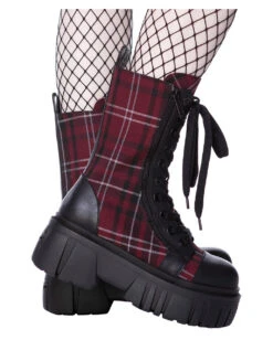 Kill The Bucket Schottenmuster Stiefel KILLSTAR -Halloween Kostüme Rabatte killstar kill the bucket stiefel tartan killstar kill the bucket boots tartan gothic schuhe gothic stiefel 51702 02