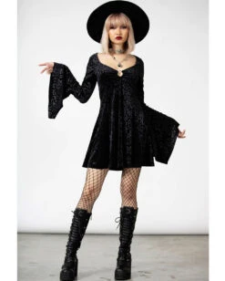 Nightcall Langarm Kleid KILLSTAR -Halloween Kostüme Rabatte killstar nightcall langarm kleid killstar nightcall longsleeve dress gothic kleid leo print gothic fashion 53344 3