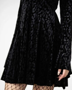 Nightcall Langarm Kleid KILLSTAR -Halloween Kostüme Rabatte killstar nightcall langarm kleid killstar nightcall longsleeve dress gothic kleid leo print gothic fashion 53344 5