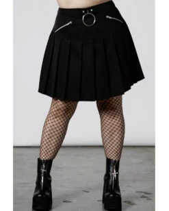 No Lip Falten Rock KILLSTAR -Halloween Kostüme Rabatte killstar no lip falten rock killstar no lip pleated skirt gohtic kleider und roecke gotik mode 52291 4