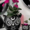 Owl Blumentopf KILLSTAR -Halloween Kostüme Rabatte killstar owl blumentopf killstar owl planter gothic keramik pflanzgefaess pflanztopf eulen design gothic blumentopf 53326 2