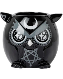 Owl Blumentopf KILLSTAR -Halloween Kostüme Rabatte killstar owl blumentopf killstar owl planter gothic keramik pflanzgefaess pflanztopf eulen design gothic blumentopf 53326