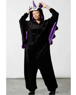 Unicorn Onesie Mit Kapuze KILLSTAR -Halloween Kostüme Rabatte killstar unicorn onesie mit kapuze killstar einhorn jumpsuit gothic unicorn overall gothic mode homeware 52485 2