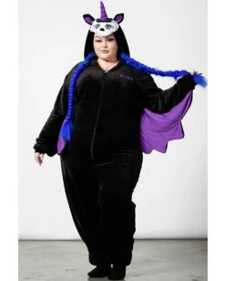 Unicorn Onesie Mit Kapuze KILLSTAR -Halloween Kostüme Rabatte killstar unicorn onesie mit kapuze killstar einhorn jumpsuit gothic unicorn overall gothic mode homeware 52485 6