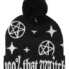 Witch Beanie Mit Pentagramm Killstar -Halloween Kostüme Rabatte killstar witch beanie mit pentagramm killstar witch beanie with pentagram killstar gothic fashion 52110 01