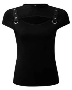 Xara Keyhole Top KILLSTAR -Halloween Kostüme Rabatte killstar xara keyhole top gothic shirt damen gothic top frauen gothic fashion gothic mode killstar oberteil 54316 3