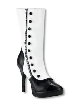 Plateau Stiefelette Weiß