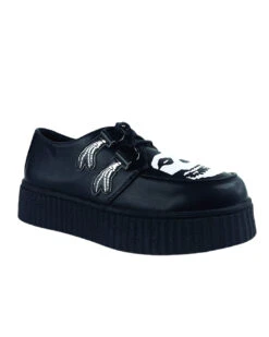 Schwarze Misfits Skull Creepers Schuhe -Halloween Kostüme Rabatte misfits skull schuhe halloween schuhe gothic schuhe halloween accessoire gothic accessoire gothic styled 52814 1