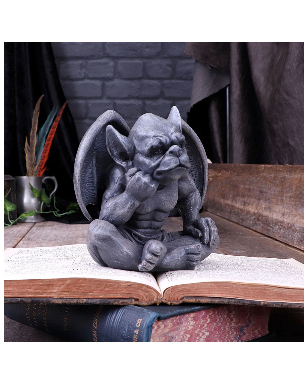 Nachdenklicher Gargoyle Mit Flügel 13cm 9 Nachdenklicher Gargoyle Mit Flügel 13cm – Bild 7