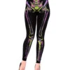 Leggings Mit Skelett Print -Halloween Kostüme Rabatte neon skelett leggings punk leggings mit skelett aufdruck gothic fashion 660576