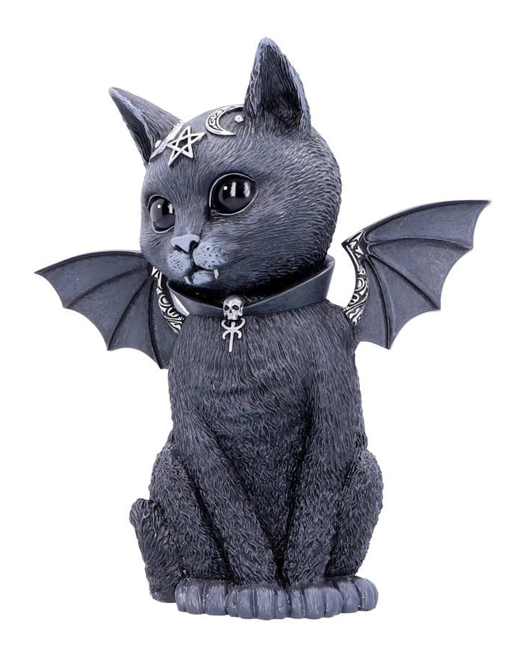 Mystische Katzenfigur Mit Fledermaus Flügel 24cm 4 Mystische Katzenfigur Mit Fledermaus Flügel 24cm – Bild 2