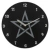 Wanduhr Mit Pentagramm 28cm -Halloween Kostüme Rabatte pentagramm wanduhr pentagram wall clock wicca uhr pegan uhr gothic deko 51193 01