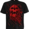 Schwarzes T-Shirt - Pure Blood -Halloween Kostüme Rabatte pure blood t shirt black schwarzes gothic shirt mit rot blutigem totenkopf halloween shirt 53921