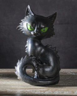 Hexenkatze Rufus Mit Grünen Augen 20cm -Halloween Kostüme Rabatte rufus hexenkatze mit gruenen augen rufus witch cat with greens eyes halloween tischdeko 54737 05