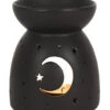 Schwarzer Duftöl Teelichthalter Mit Mond & Sterne -Halloween Kostüme Rabatte schwarze duftlampe mit mond und sterne black mystical moon cut out oil burner 50997 01