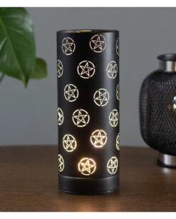 Schwarze Pentagramm Elektr. Duft Lampe -Halloween Kostüme Rabatte schwarze elektr pentagramm aroma lampe black electric pentagram aroma lamp gothic duftlampe 53275 03