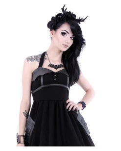 Schwarze Gothic Fledermaus Halskette -Halloween Kostüme Rabatte schwarze fledermaus gothic fledermaus halskette black gothic bat necklace 53775 04