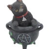 Schwarzes Kätzchen In Hexenkessel 12cm -Halloween Kostüme Rabatte schwarze katze in hexenkessel smudge black cat cauldron figure gothic geschenkartikel 53934