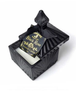 Schwarze Rose Gothic Duftkerze Im Antik Glas Small -Halloween Kostüme Rabatte schwarze rose gothic duftkerze im vintage glas small gothic tischdeko halloween tischdeko 50868 04