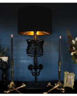 Schwarze Skelett-Torso Tischlampe Mit Lampenschirm -Halloween Kostüme Rabatte schwarze skeleton torso lampe mit lampenschirm black skeleton table lamp with shade gothic homeware 53164 04