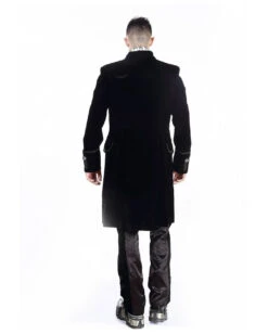 Schwarzer Samt Gothic Herren Mantel Aristokrat -Halloween Kostüme Rabatte schwarzer gothic aristokrat samt mantel gothic mantel black velvet mens coat gothic mode 54366 05