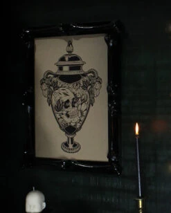 Schwarzer Knochen-Bilderahmen A3 -Halloween Kostüme Rabatte schwarzer gothic bilderrahmen mit knochen black gothic picture frame with bones gothic homeware 53158 02